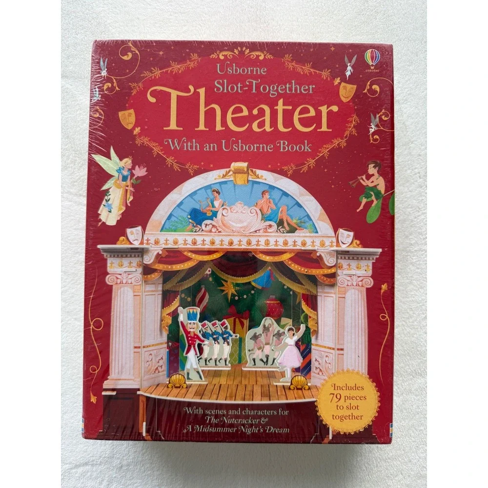 New Usborne Slot Together Theater w/Book 79 Piece Set Nutcracker Midsummer Night